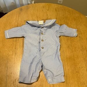 Cottontail originals 3 months Blue Baby Romper with White Trim